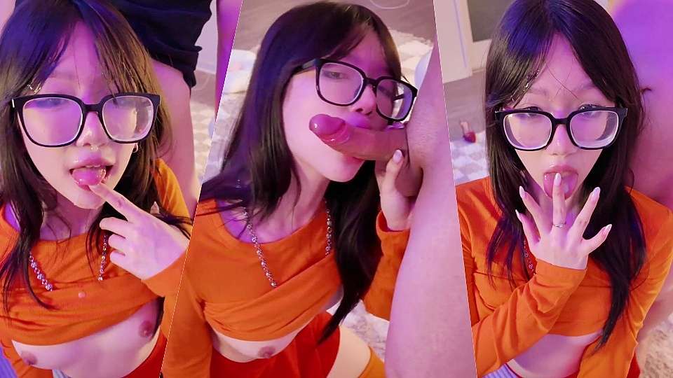 女神级明星颜值眼镜妹反差婊，口交技术一流，真是太色了，狠狠颜射