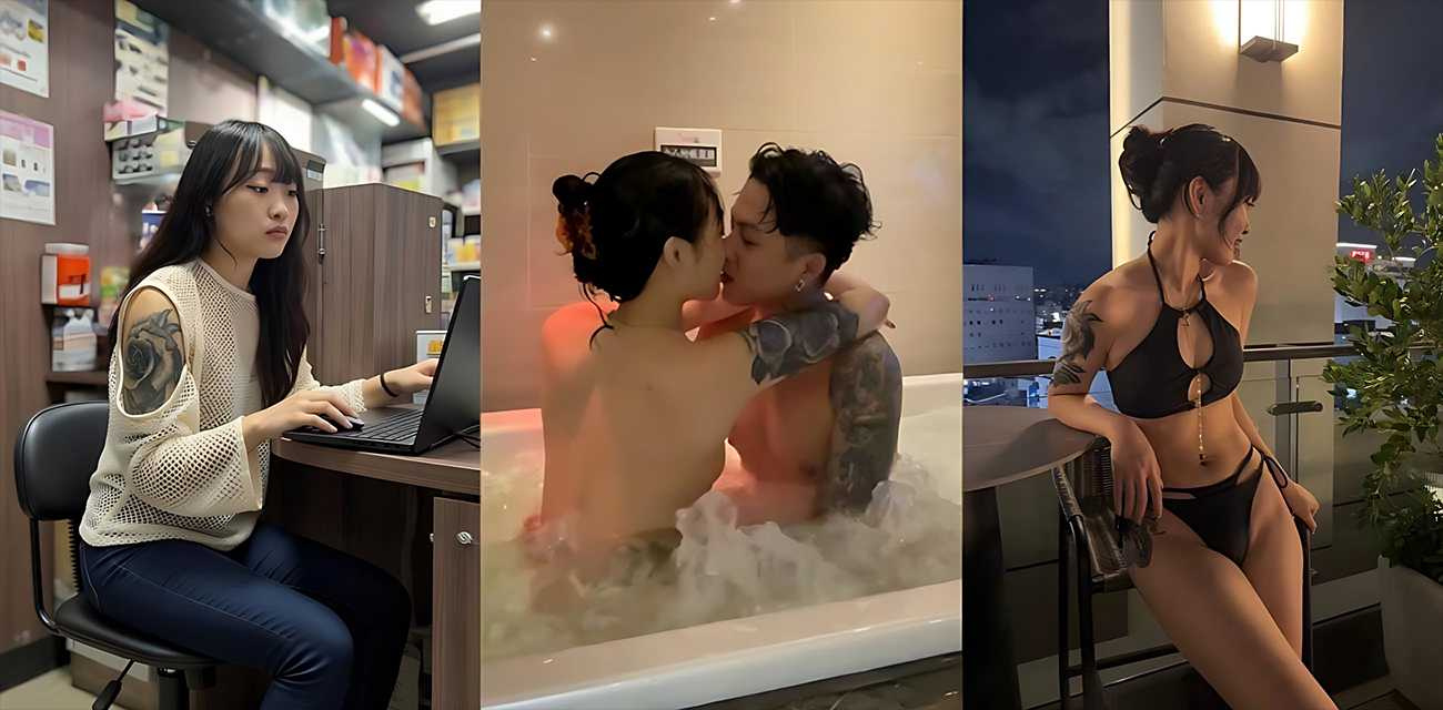 银行柜姐【张尹慧】不雅视频流出，与男友视频裸聊，浴缸内热吻缠绵做爱，纹身情侣肉搏画面骚炸